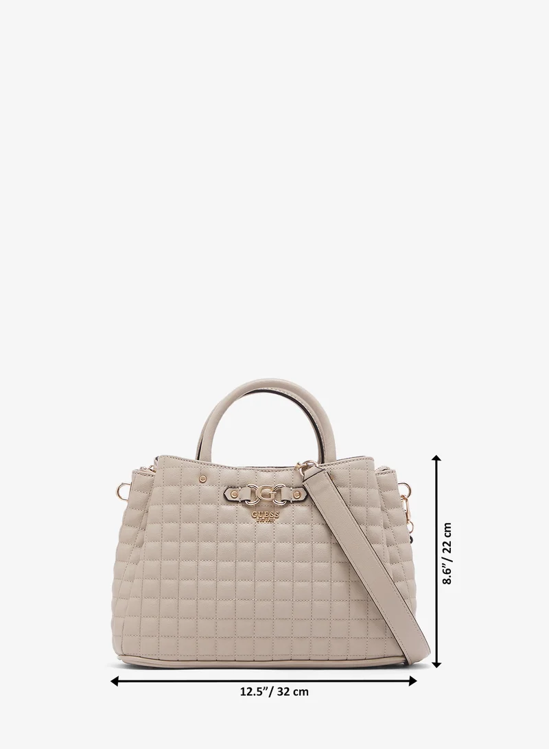 Guess Light Taupe Nadira Girlfriend Satchel Bag for Women | Best Price UAE